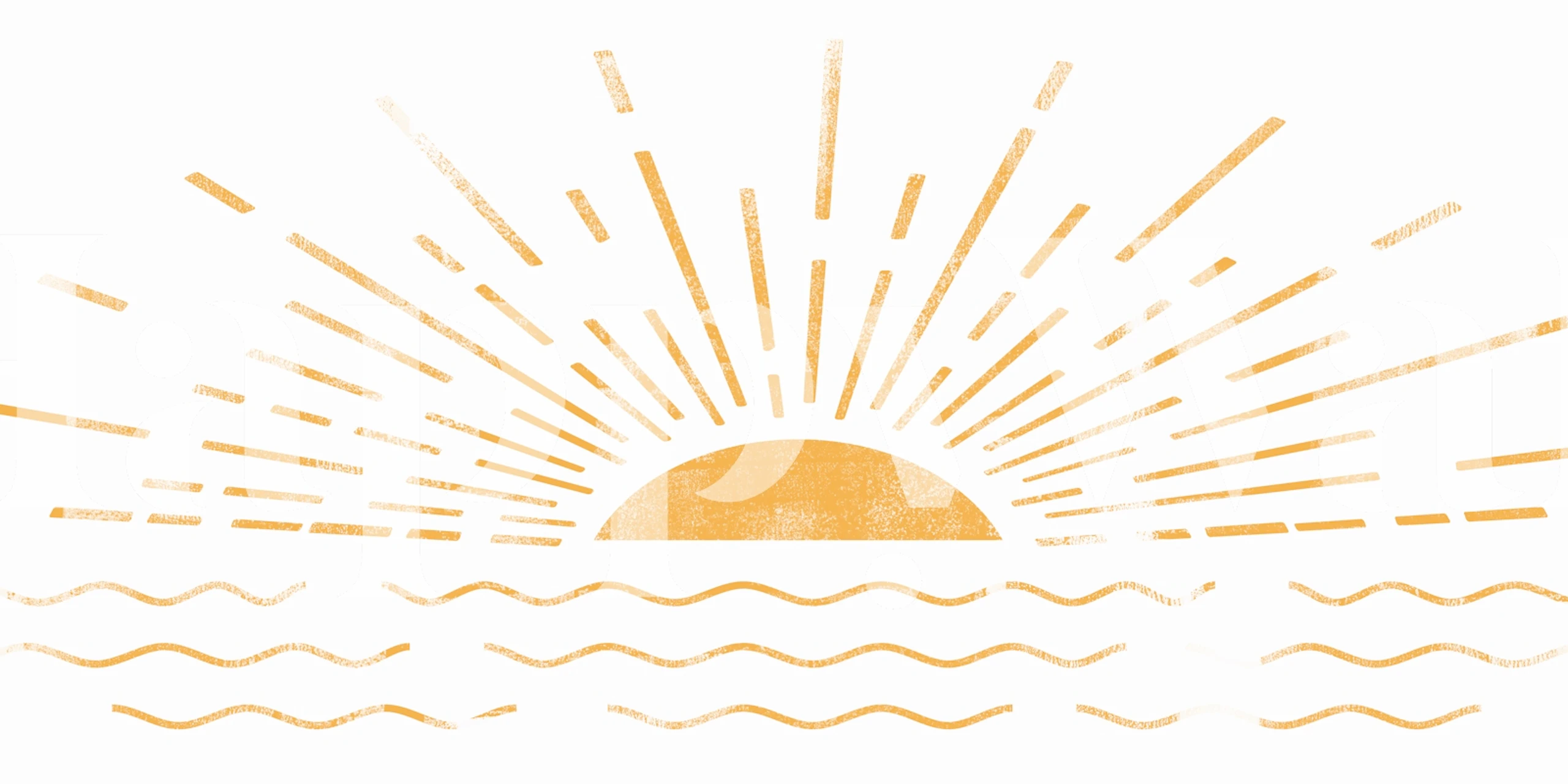 Golden sunrise ocean wallpaper in a bright room