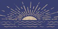 Navy Sunburst Over Ocean tapeta