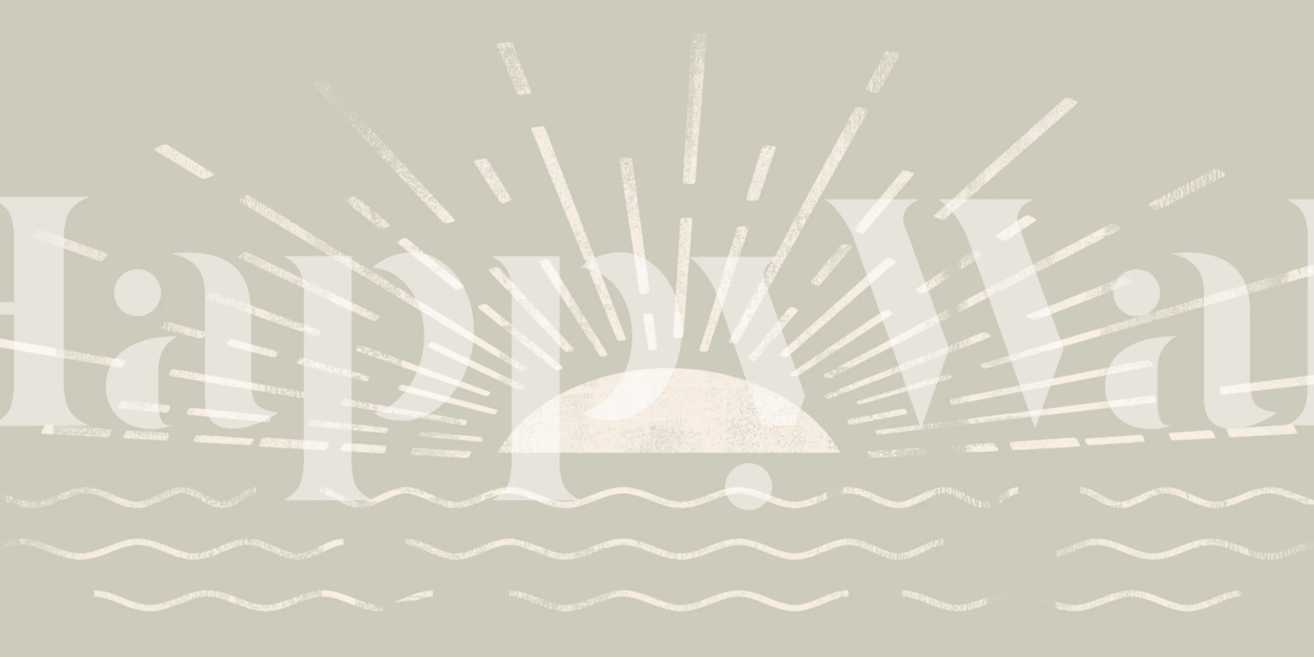 Minimal sunrise wallpaper in a neutral room