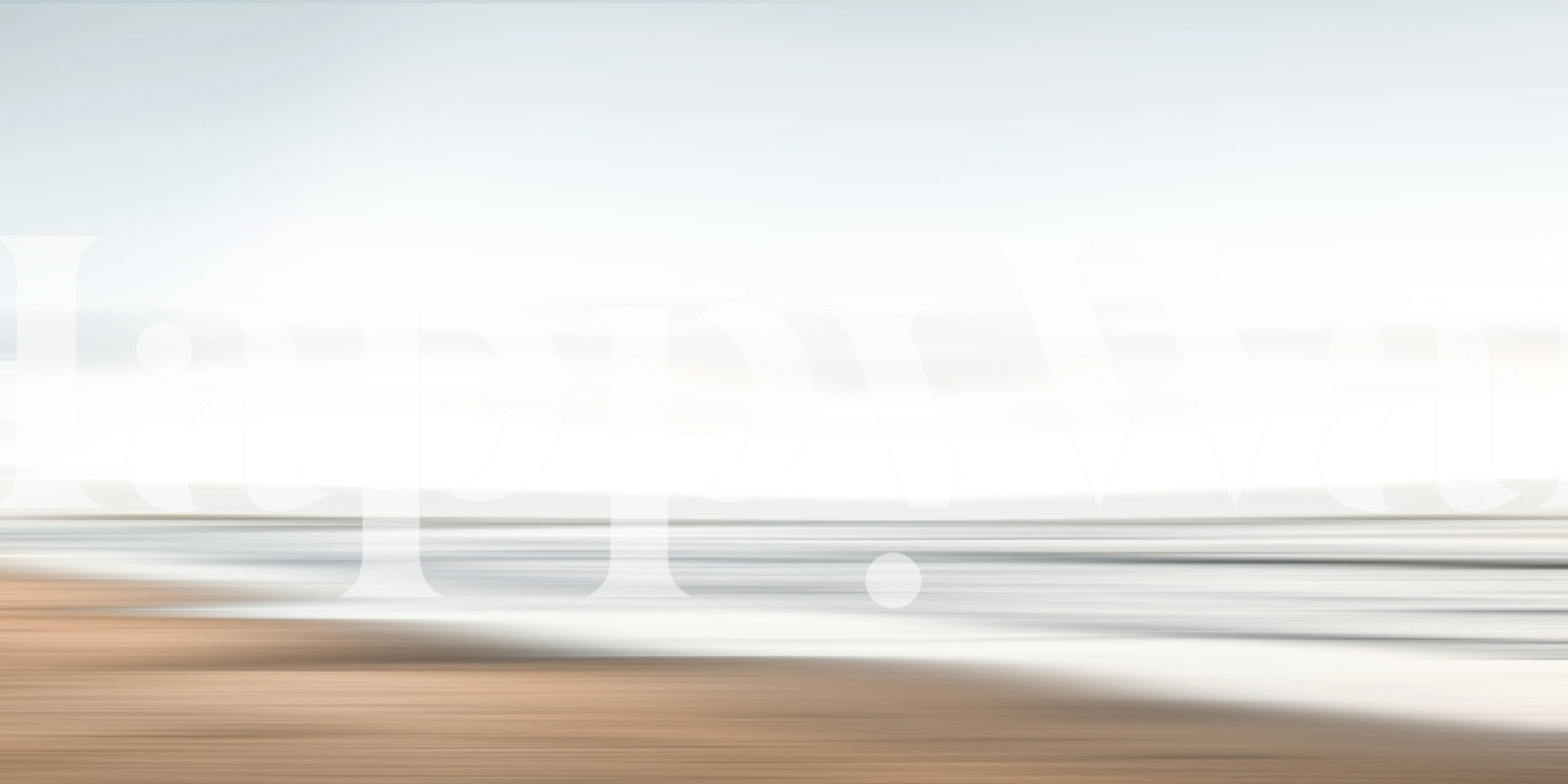 Blurred seascape wallpaper in a neutral room