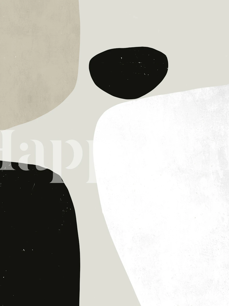 Minimalist abstract wallpaper in a neutral room