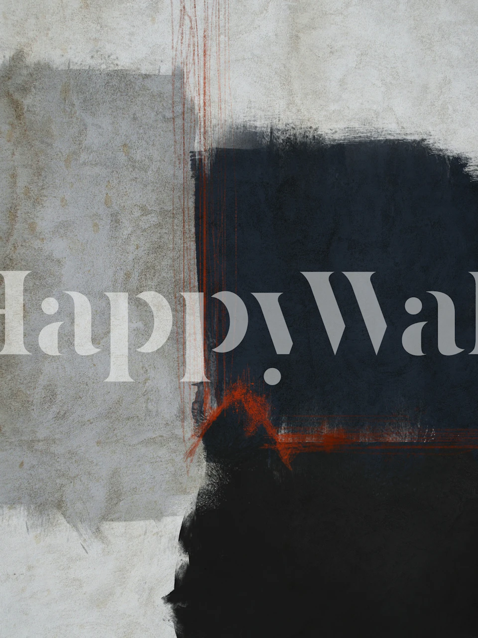Navy block abstract wallpaper in a modern room