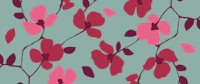 Cherry Blossom Silhouettes Teal tapete