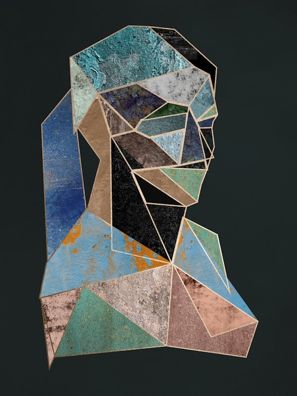 Geometric Primate Portrait
