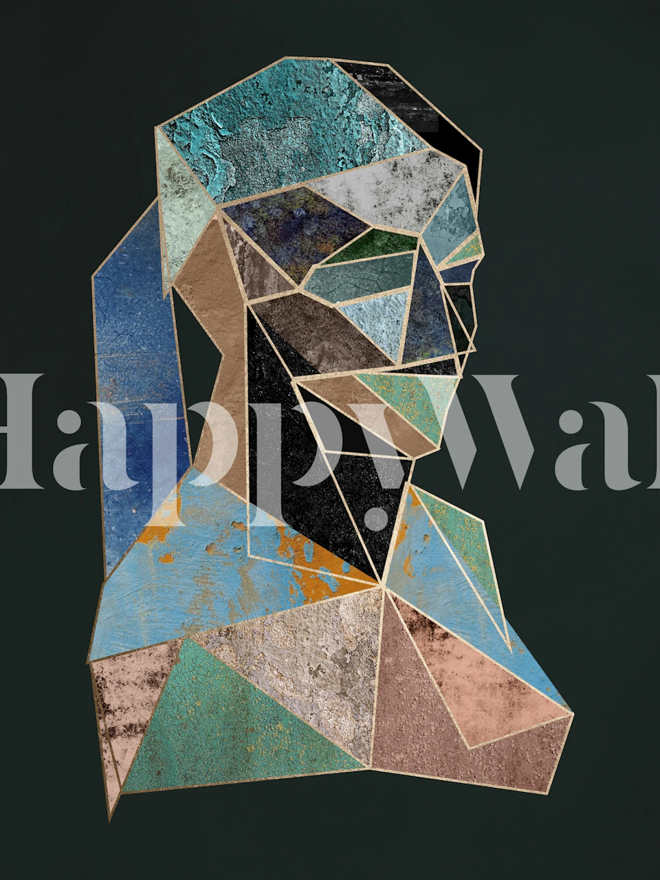 Geometric primate wallpaper in a modern room