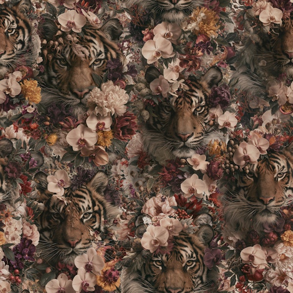 Moody Jungle Tiger Florals