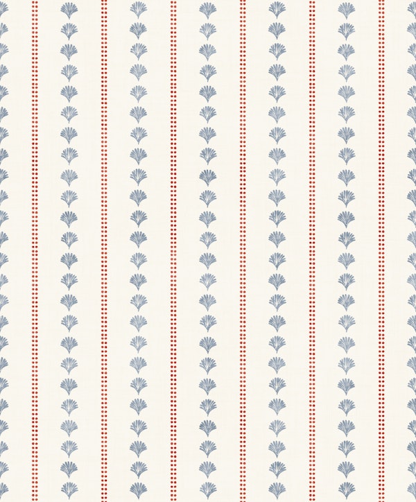 Coastal Seashell Stripe in Red & Blue