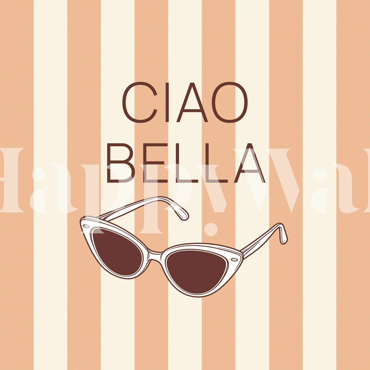 Ciao Bella quote wallpaper with retro sunglasses