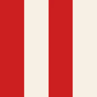 Bold vertical Christmas stripes red offwhite tapete