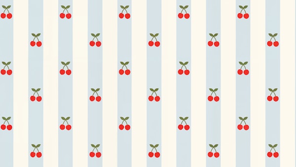 Retro Cherry Vertical Stripes