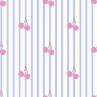Soft Cherries Stripes Pattern papiers peint