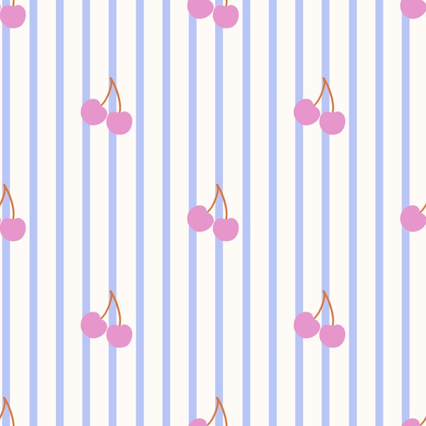 Soft Cherries Stripes Pattern