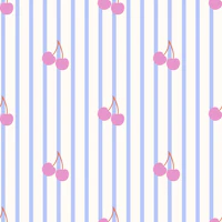 Soft Cherries Stripes papiers peint