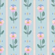 Tiny Pansies Scandi Folk Flowers Powder Blue