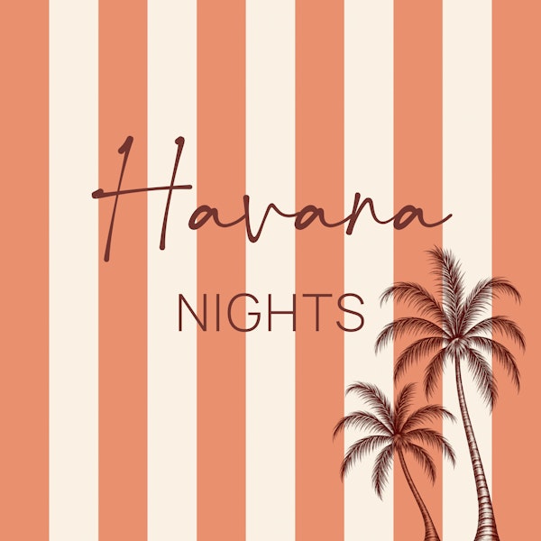 Coral Striped Palm Trees