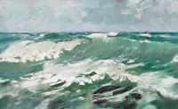 Ocean Waves in Sea Green tapety