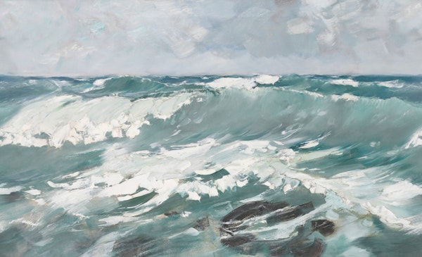 Ocean Waves in Silver Surf