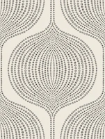 boho dots ogee - black and white tapet