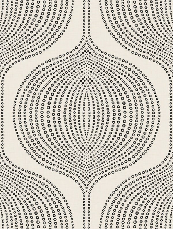 boho dots ogee - black and white