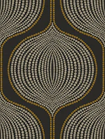 dots ogee - black and golden tapet