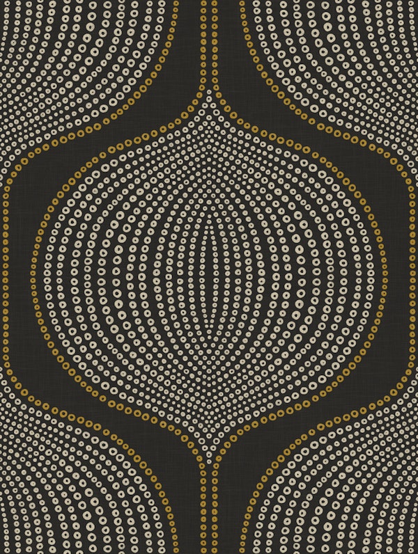 dots ogee - black and golden