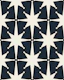 Midcentury Modern Atomic Stars Dark Navy Blue