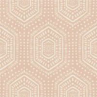 Boho Painted - Mudcloth Hexagons Cinnamon Tea tapet