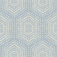 Boho Painted - Mudcloth Hexagons French Blue tapet