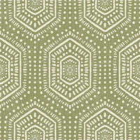 Boho Painted - Mudcloth Hexagons Meadow Green tapet