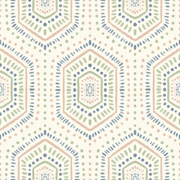 Boho Painted - Mudcloth Hexagons Granny Chic