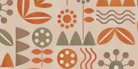 Mid Century Botanical Shapes Terracotta wallpaper