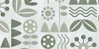 Mid Century Botanical Shapes Sage Green wallpaper