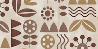 Mid Century Botanical Shapes Earthy wallpaper