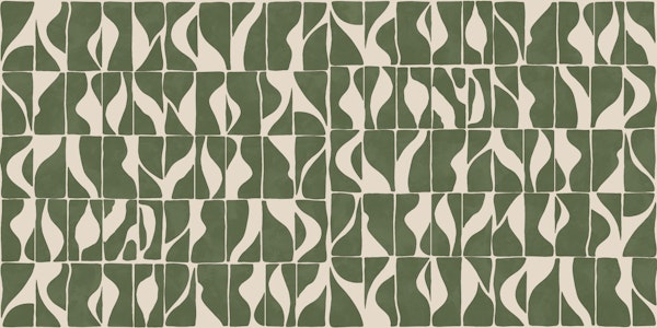 Mid Century Geometric Leaves Sage