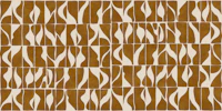 Mid Century Geometric Leaves Mustard wallpaper