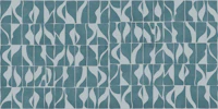 Mid Century Geometric Leaves Dusty Blue wallpaper