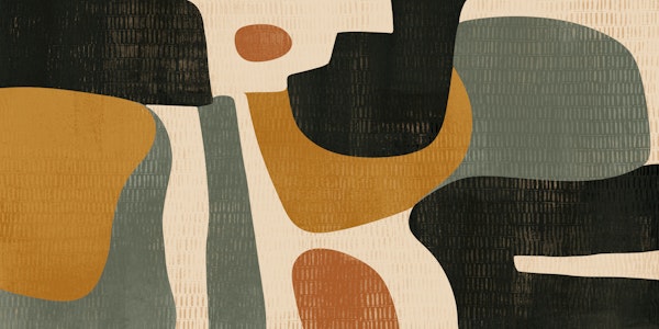 Mid Century Organic Shapes Olive