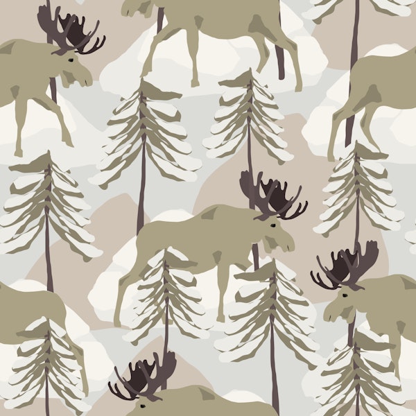 Nordic Moose Winter Forest