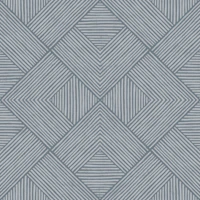 textured stripy diamonds - grey blue tapet