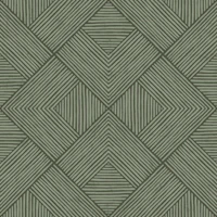 textured stripy diamonds - jade green tapet
