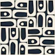Mid Century Modern Geometric Piquet Dark Navy