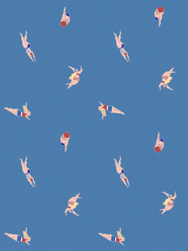 Americana Poolside Swimmers - blue