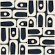 Mid-Century Modern Geo Piquet Dark Navy Blue