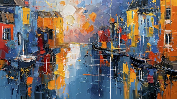 Modern Seaside Town Lights