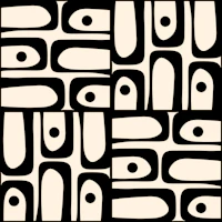 Mid Century Modern Piquet Black Cream Pattern tapeet