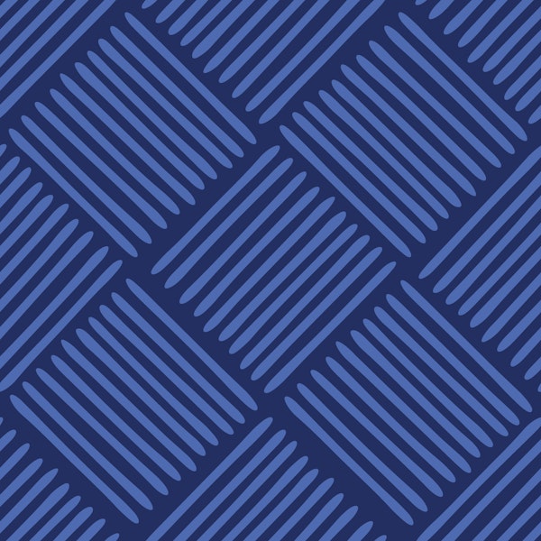 Nautical Caned Weave Navy and Cornflower