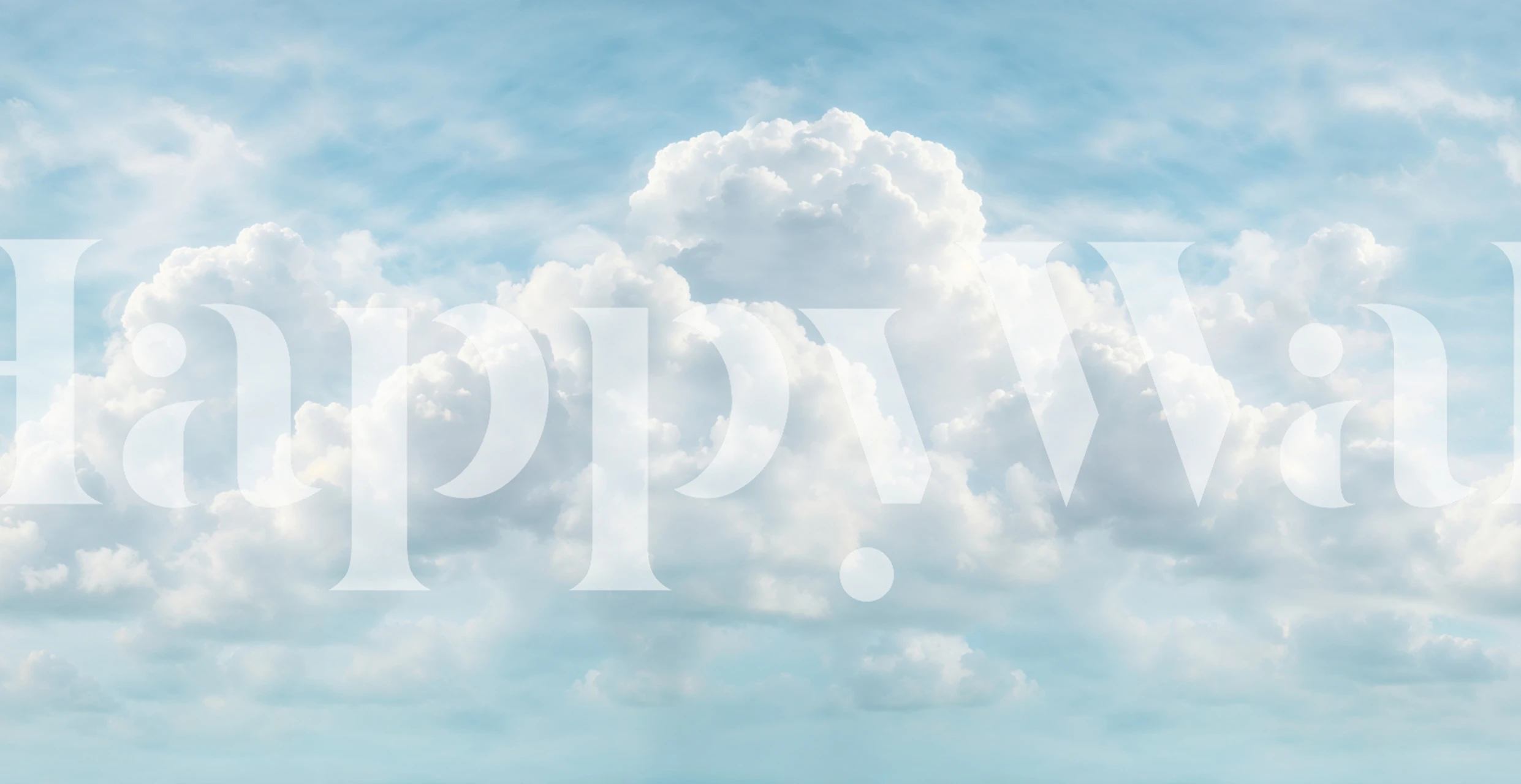 Soft blue sky cloud wallpaper in a room