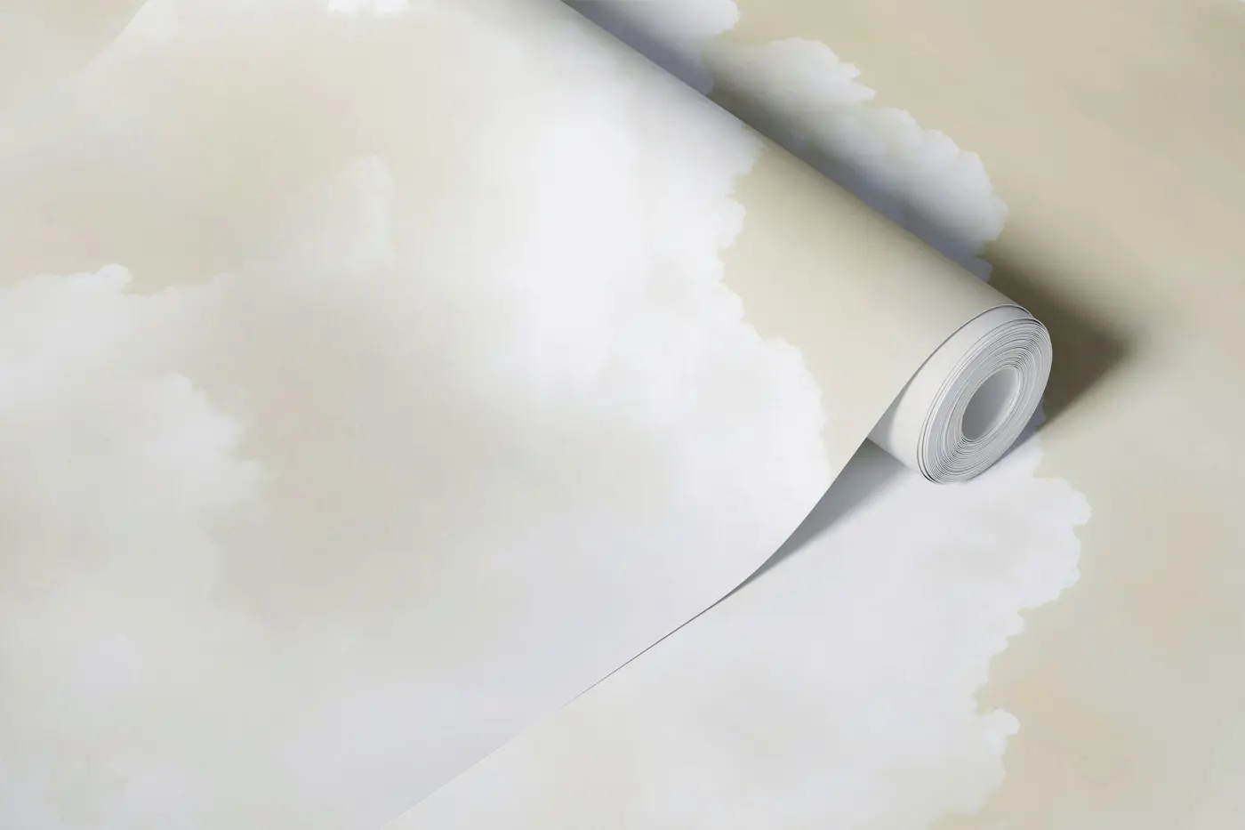 Soft Mustard Sky Clouds wallpaper roll