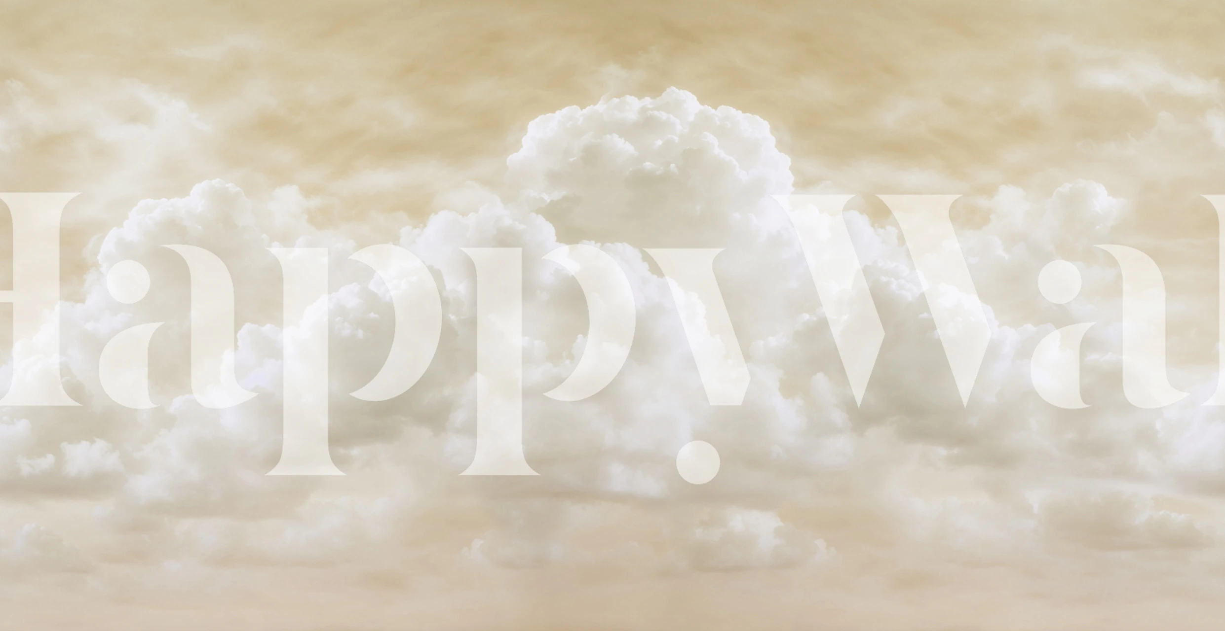 Soft mustard cloud wallpaper in a room
