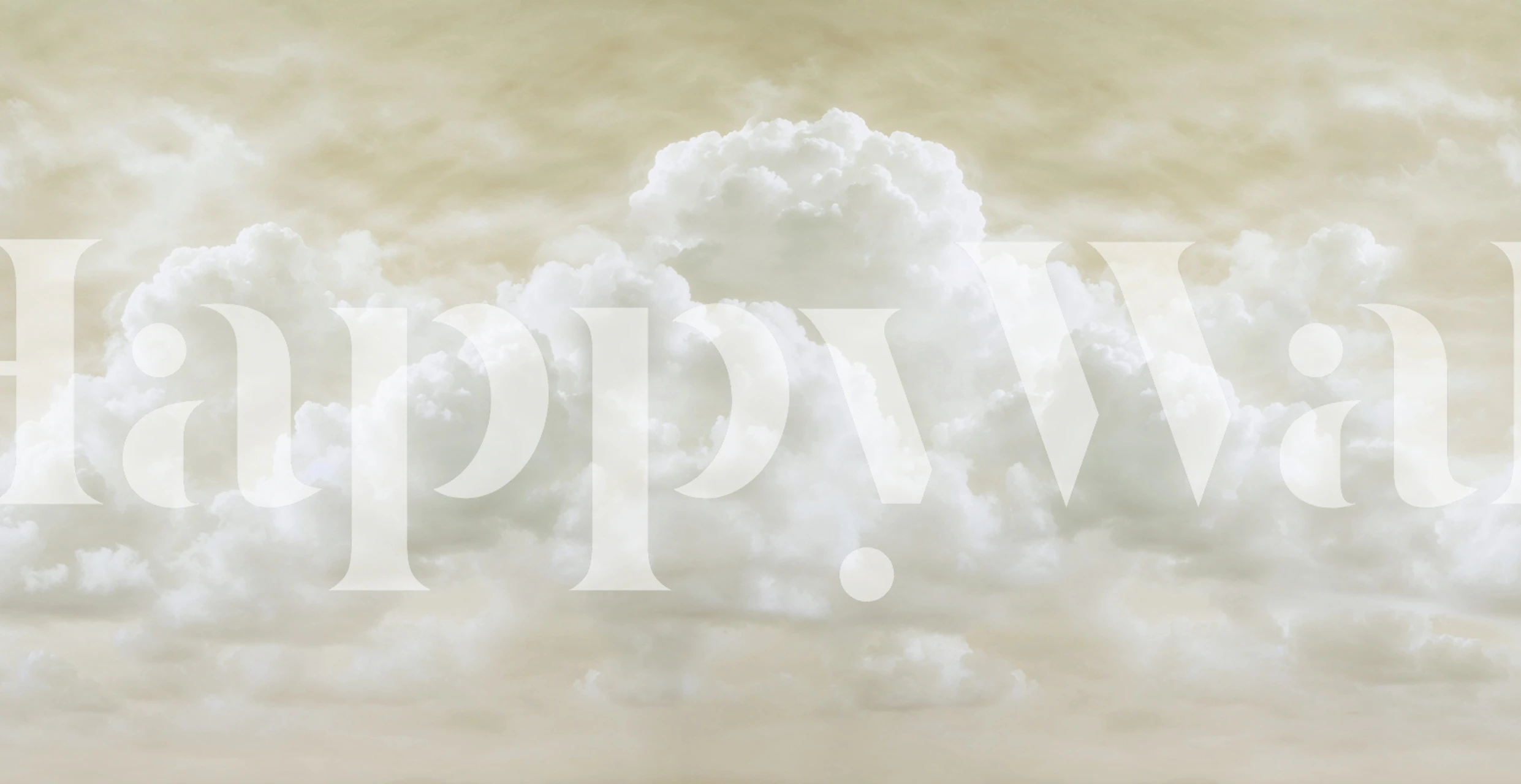 Soft beige cloud wallpaper in a styled room